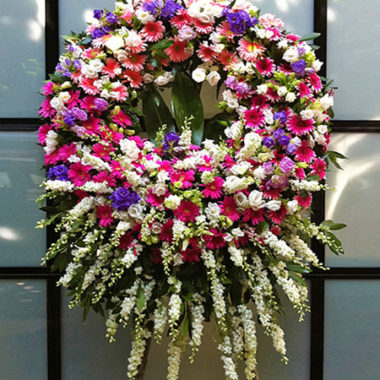 Corona fiori rosa