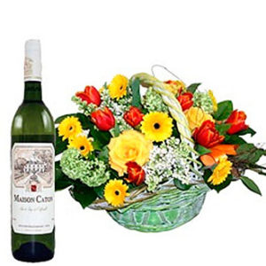 Basket Arrngmnt w/Wine