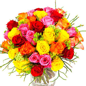 Colorful Bqt- Short Roses