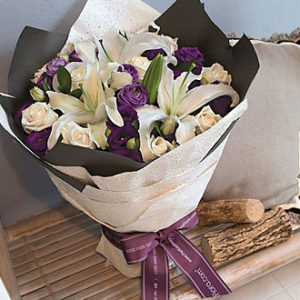 Mixed Flowers White/Purpl