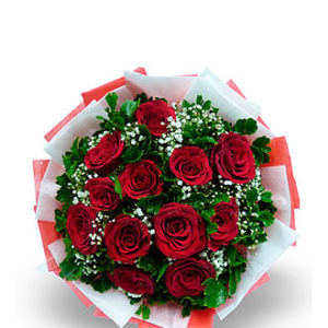 12 Red Roses Wrapped