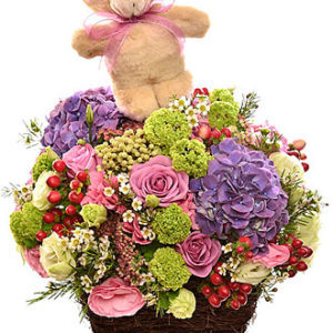 Cut flowers with Bear