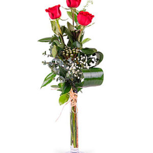 3 Long-stemmed Red Roses