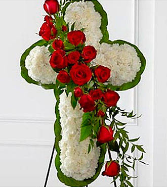 Floral Cross Easel