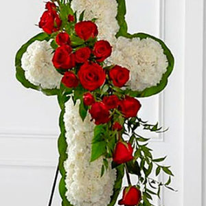 Floral Cross Easel