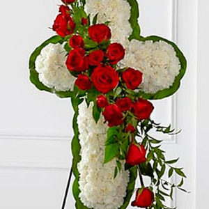 Floral Cross Easel