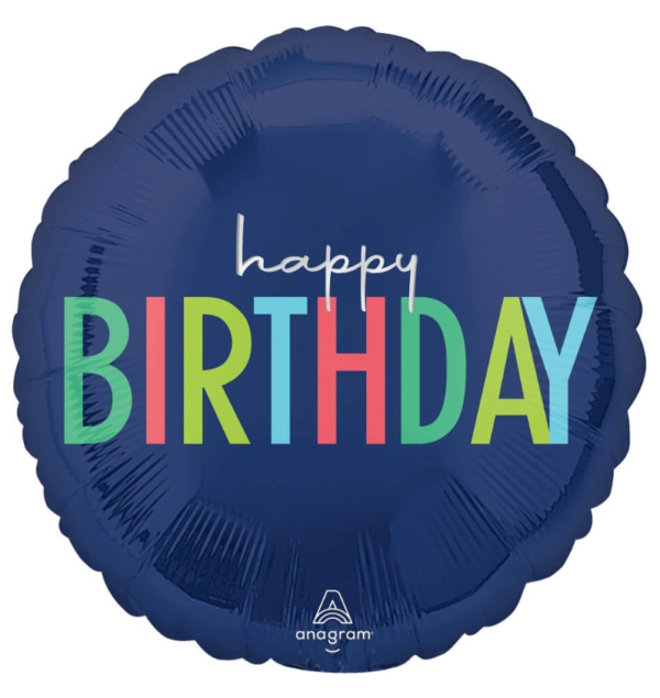 Globo 18" Modern Birthday Azul C/1
