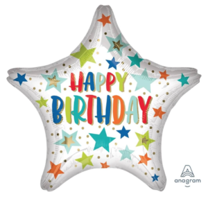 Globo 36" Happy Birthday Stars And Dots C/1