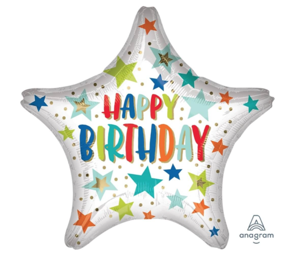 Globo 36" Happy Birthday Stars And Dots C/1