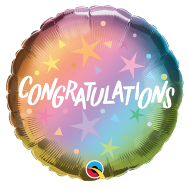 Globo 18" Congratulations Estrellas Pastel C/1